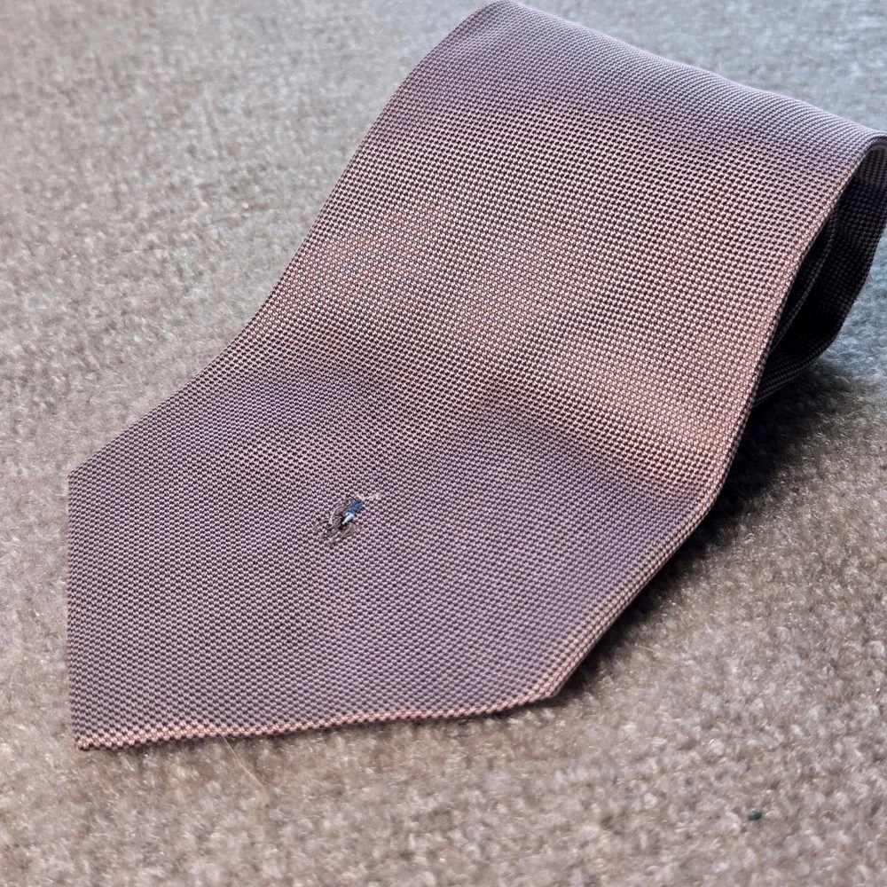 Polo Ralph Lauren Mauve Pink Silk Birdseye Texture Pony Logo Tie Made in USA